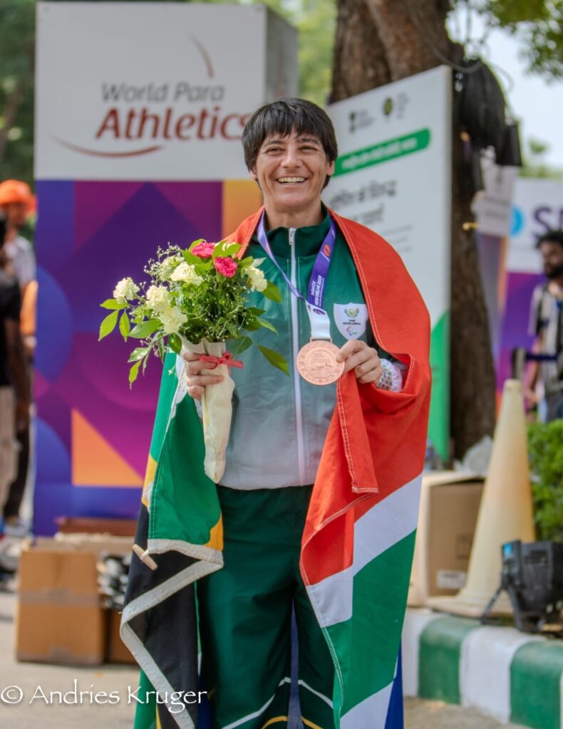 Bronze medallist at medal ceremony